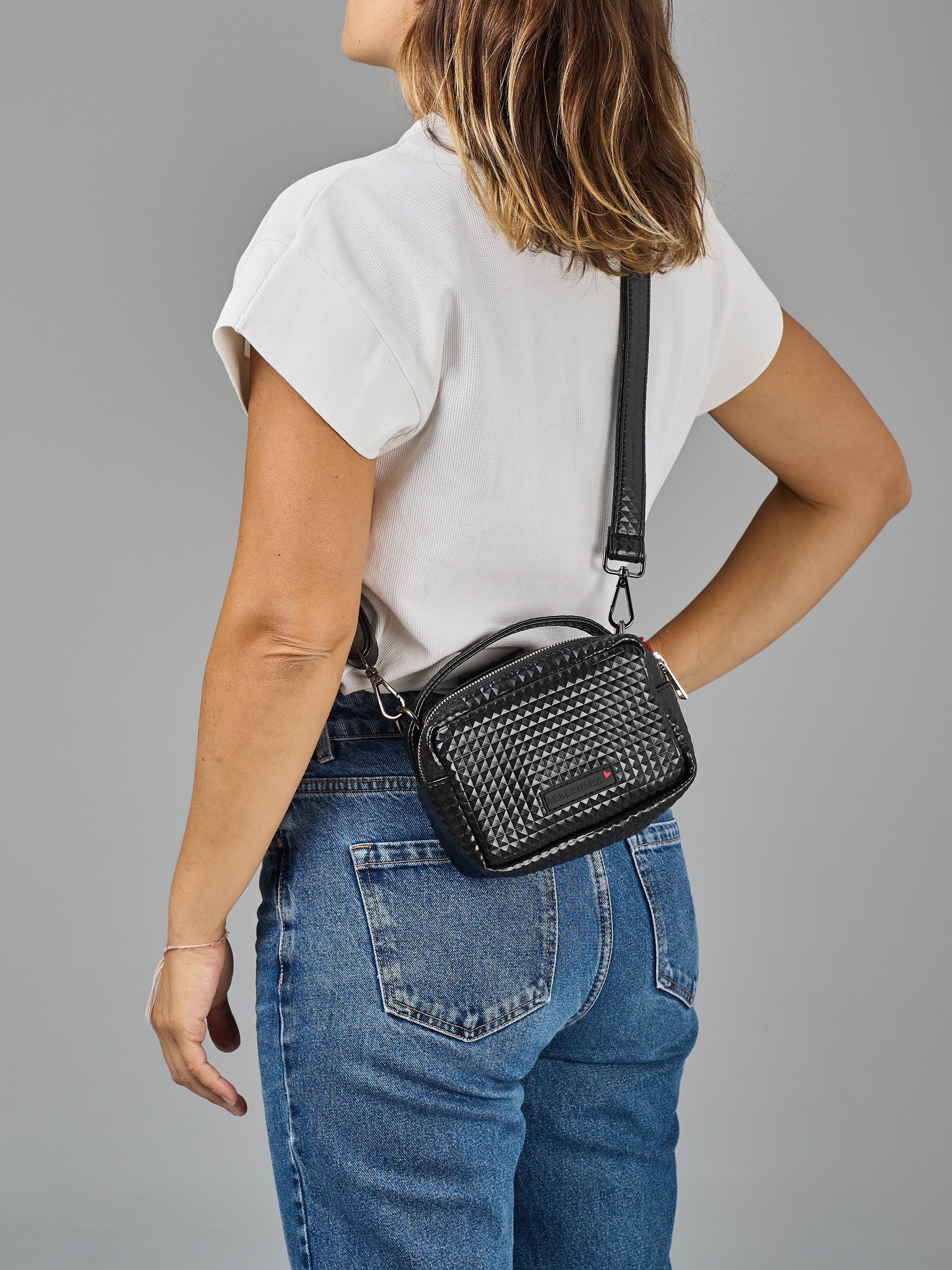 Black Cubic Crossbody Bag