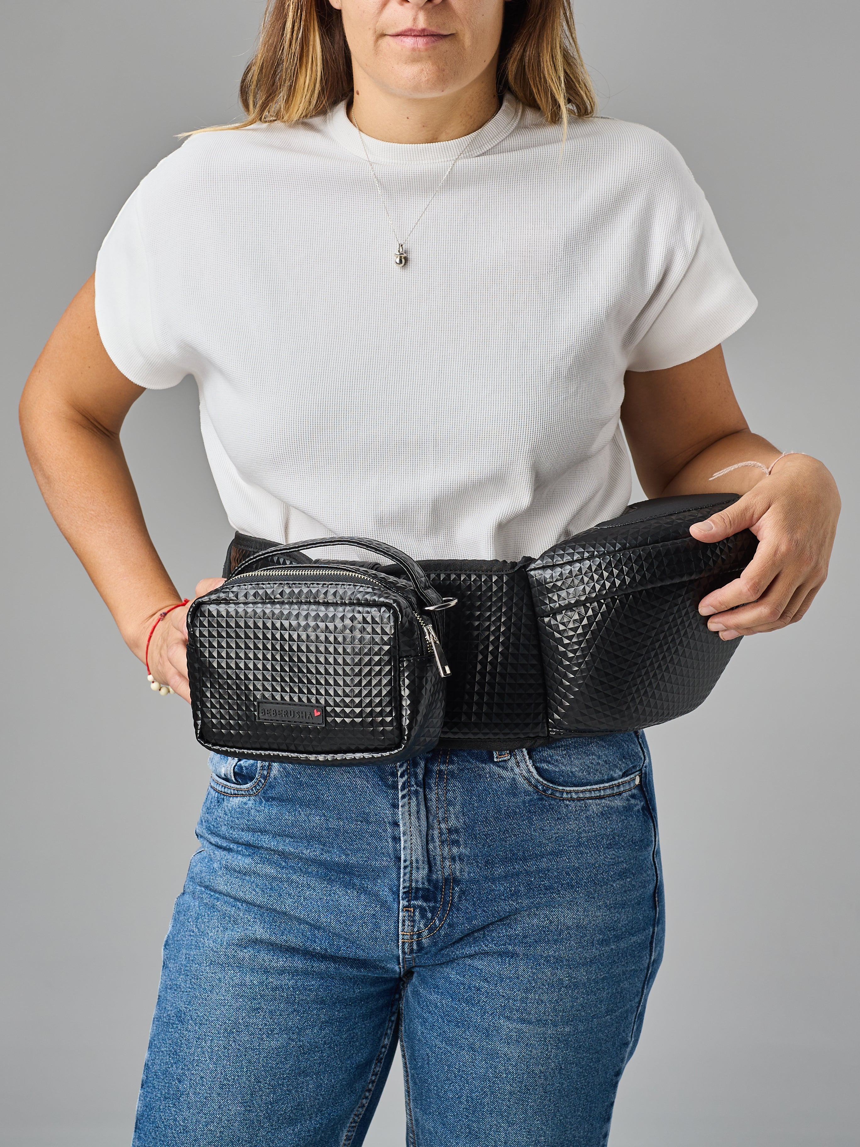 Black Cubic crossbody bag